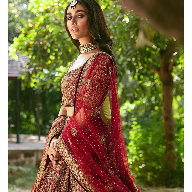 Red Bridal Lehenga Choli Shawl Indian Ethnic Wedding Wear Lengha Lehanga  Saree | eBay