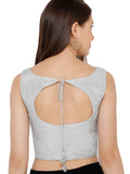 Gray  Embroidered Readymade Blouse Fashion
