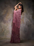 Light Pink Colored Party Wear  Sequin Saree