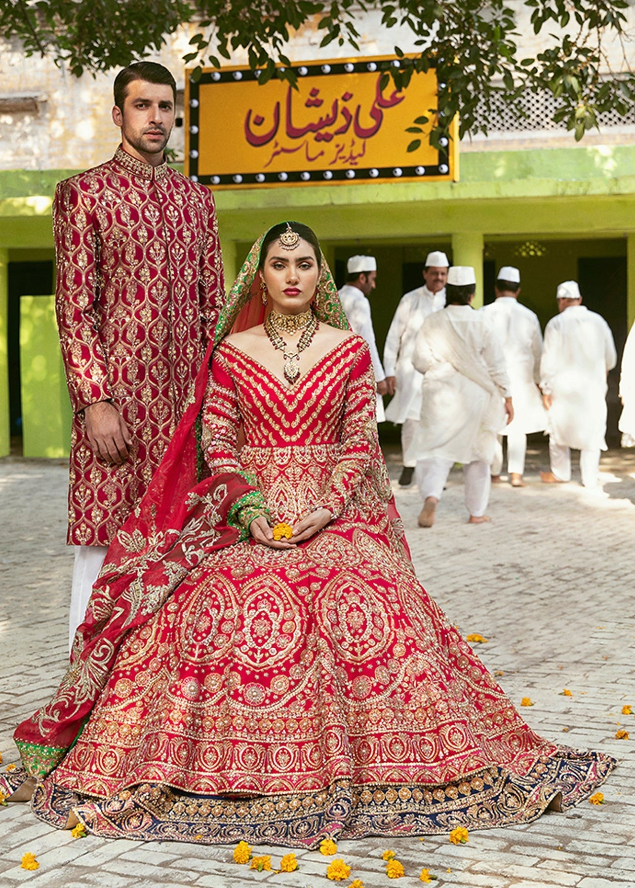 Photo of Sikh bride in gold and coral anarkali with kaleere | Bridal  anarkali suits, Indian bridal dress, Bridal dress design