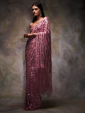 Light Pink Colored Party Wear  Sequin Saree