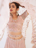 Peach  Embroidered Wedding Lehenga Choli For Bride