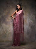 Light Pink Colored Party Wear  Sequin Saree