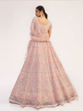 Peach  Embroidered Wedding Lehenga Choli For Bride