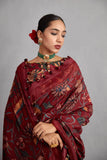 Red Colored Handwoven Oraganza Saree