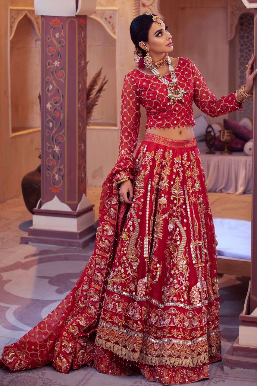 Designer Golden Bridal Lehenga Choli For Wedding Reception - Ethnic Race