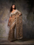 Aqua Peach Heavy Designer Woven Banarasi Brocade Saree