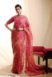 Floral Printed  saree With Embroidered border