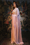 Blush pink silk georgette  embroidered saree