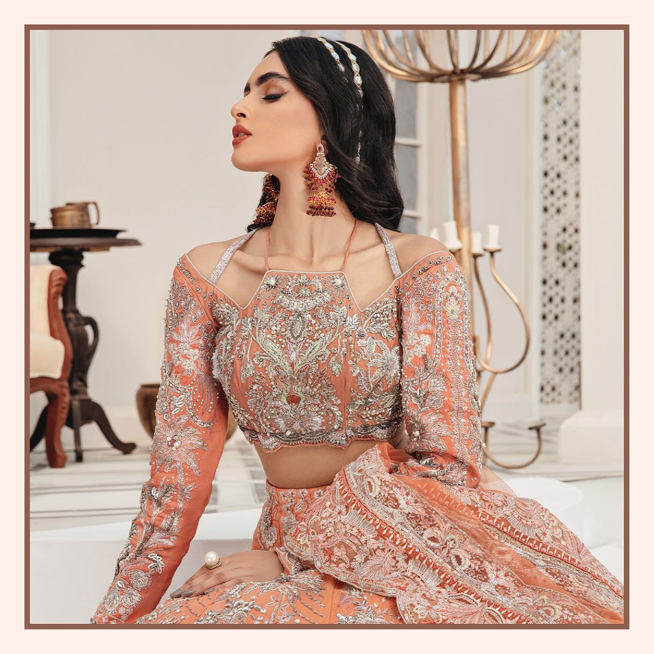 Blooming Fox Georgette Base Designer Lehenga Top Embellished With Heavy  Embroidery Work – Kaleendi