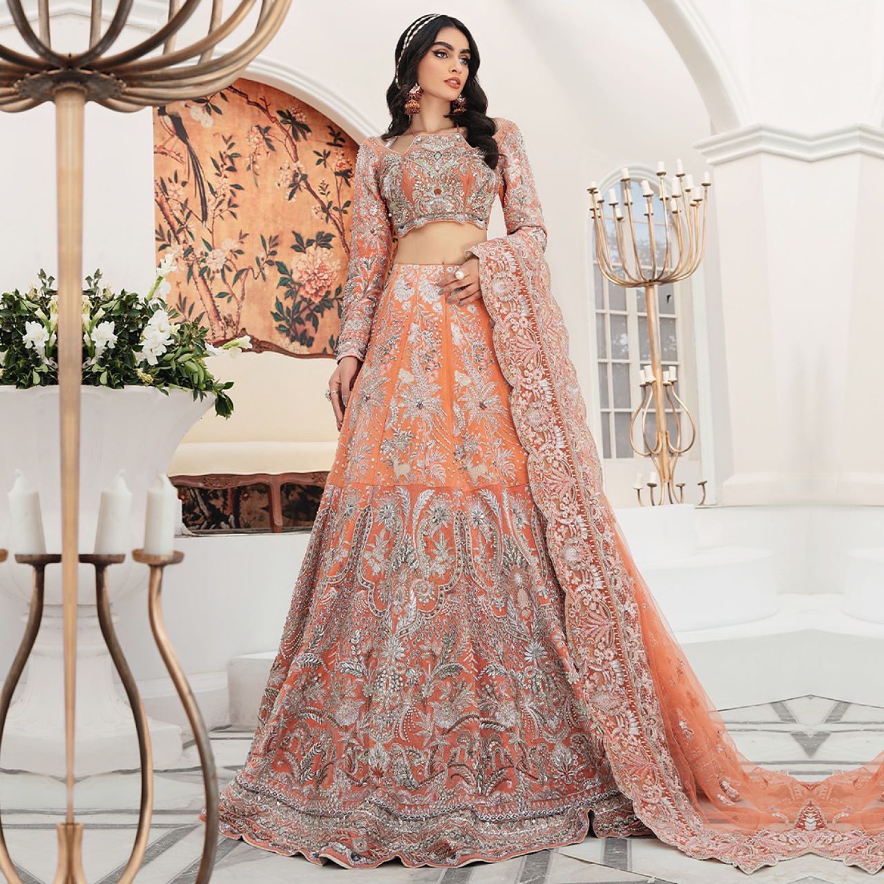 Lg 182 Designer Bridal Velvet Full Heavy Embroidery Lehenga Choli With  Dupatta Catalog - The Ethnic World