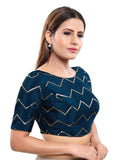 Women's  Blue Art Silk Readymade Saree Blouse