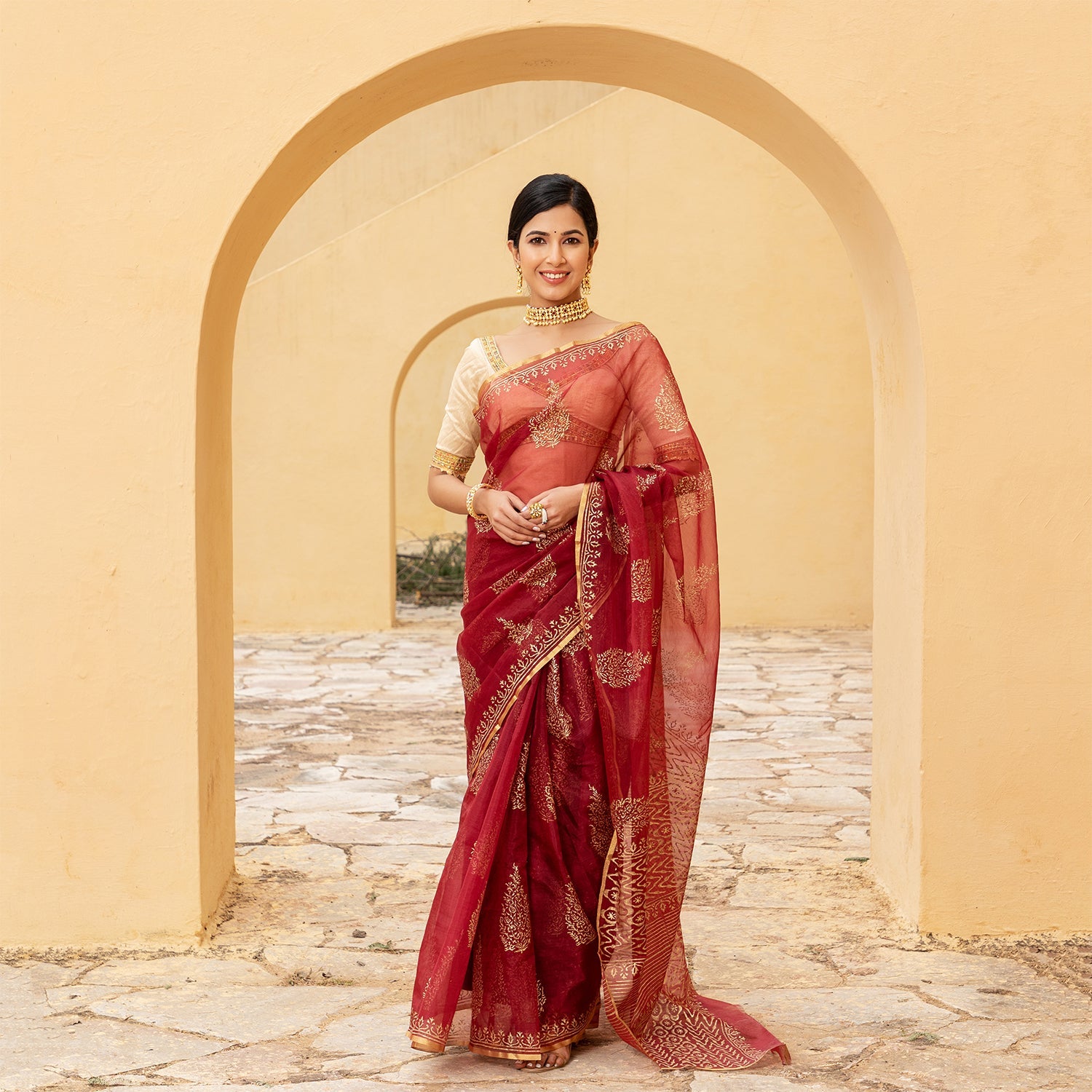 Bridal Silk Saree Blouse Designs Pink Meenakari Work