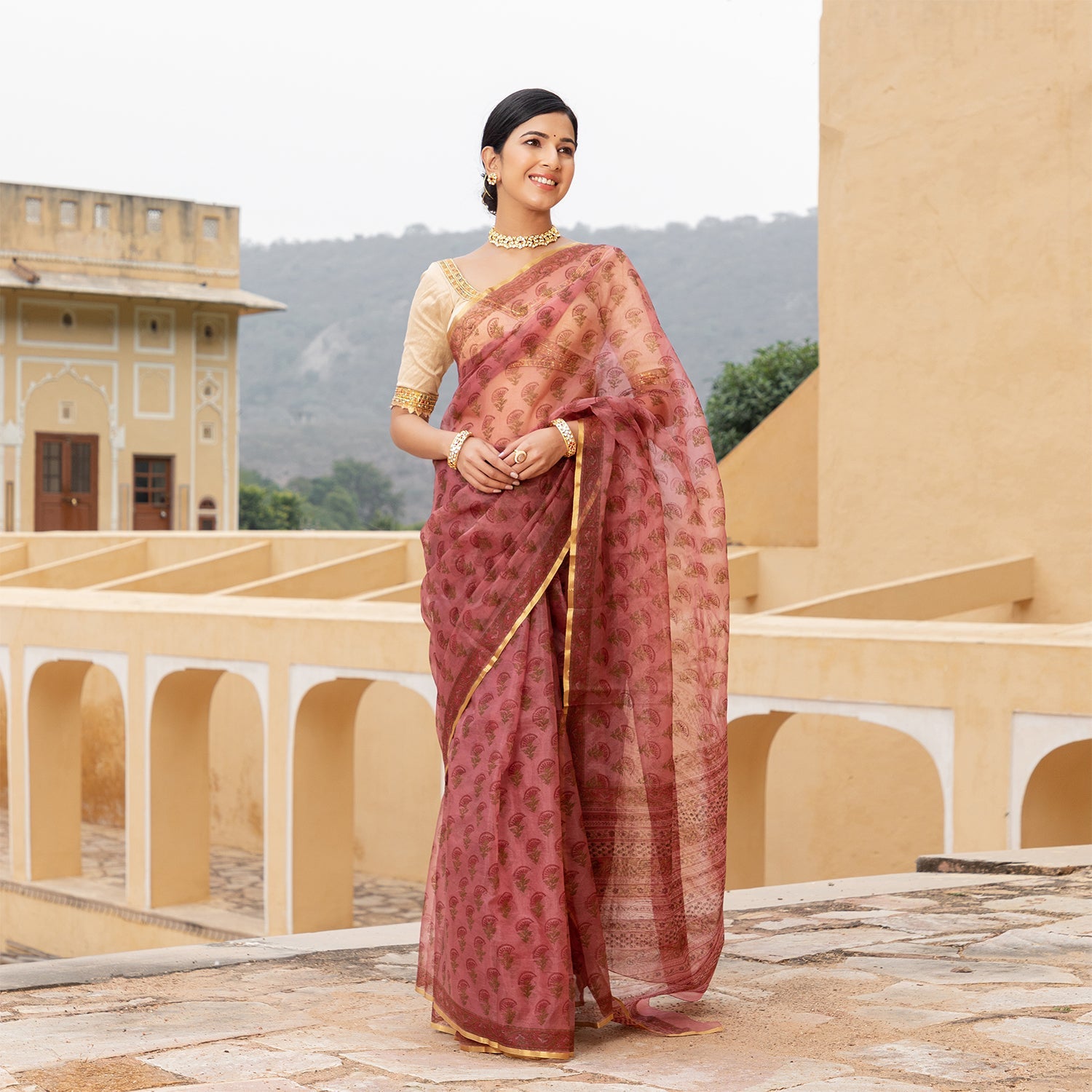 Handloom Natural Dye Khadi Cotton Saree 10058406 – Avishya.com