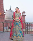 Enchanting Bottle Blue  Color Art Silk Base Wedding Wear Lehenga Choli