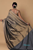 Golden Gray Colored Silk Saree Collection