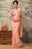 Appealing Pink color designer Digital Print Saree For Function