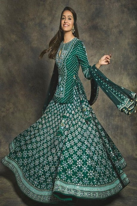 Banarasi Silk Gown with Embroidery Work | Silk gown, Gowns, Ethnic fashion