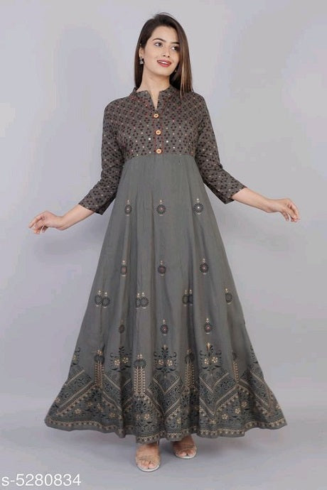 Multicolor Women Ladies Banarasi Silk Gown, Size: XXL at Rs 899 in Surat