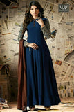 Beautiful Function Wear Heavy Georgette Silk Embroidery Work Navy Blue  Color Best Gown For Girls