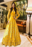 Admirable Yellow Colored  Pure Silk Designer Lehengha Choli Design