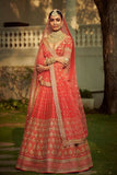 Heavy Bridal Lehenga Red Colored Embroidered work With Dupatta