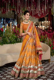 Buy Latest Designer Bridal Net Orange Colored  Lehenga Choli