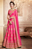 Buy Latest Designer Bridal Net Lehenga Choli In pink Color