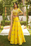 Raw Silk Yellow Fancy lehenga choli online shopping