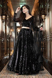 Designer Party Wear Black Velvet Lehenga Choli Collection