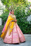 Pink  Engagement Designer banarasi lehenga choli