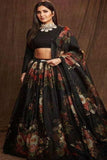 Bollywood Black Colored  Banarshi Printed Lehenga For Women