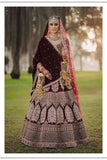 Admiring Maroon  Color Embroidery Work Lehenga Choli