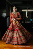 Captivating Red Color Tafeta Silk Designer Lehenga Choli