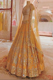 Yellow Silk Bridal And Wedding Wear Lehenga Choli Designer