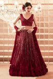 Adorable Maroon  Mirror Work Lehenga For Women