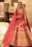 Glowing Red  Georgette Lehenga Choli with Mirror Work