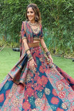 Decent Attractive Casual Wear Lehenga Choli With Velvet Dupatta