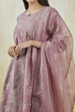 Mauve Colored Cotton Printed Dupatta