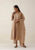 Brown Chanderi Full Jaal Dupatta