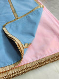 Pink And Blue Cotton Dupatta